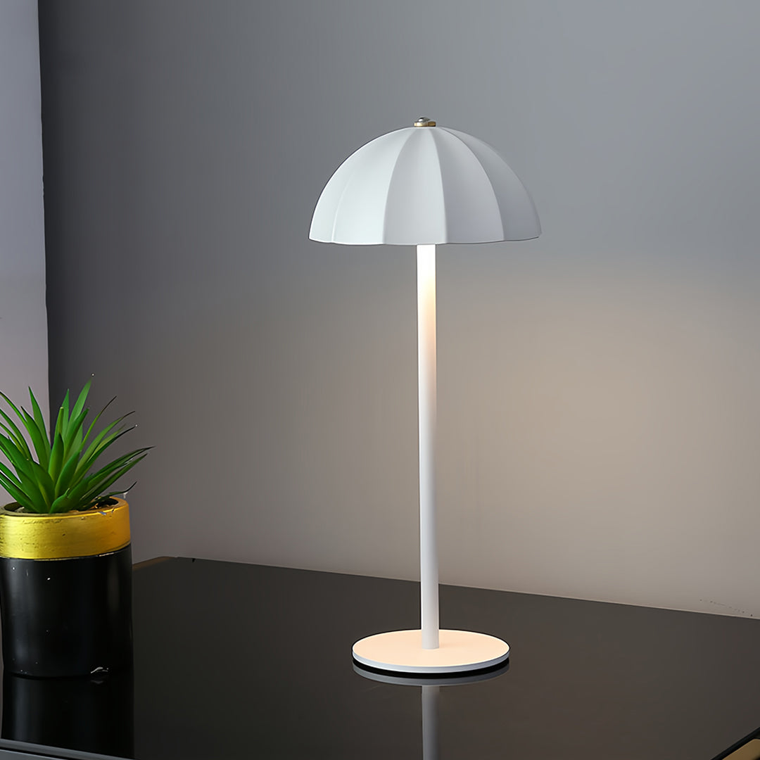 Mushroom Cordless Table Lamp with Dimmable LED, Iron & Acrylic