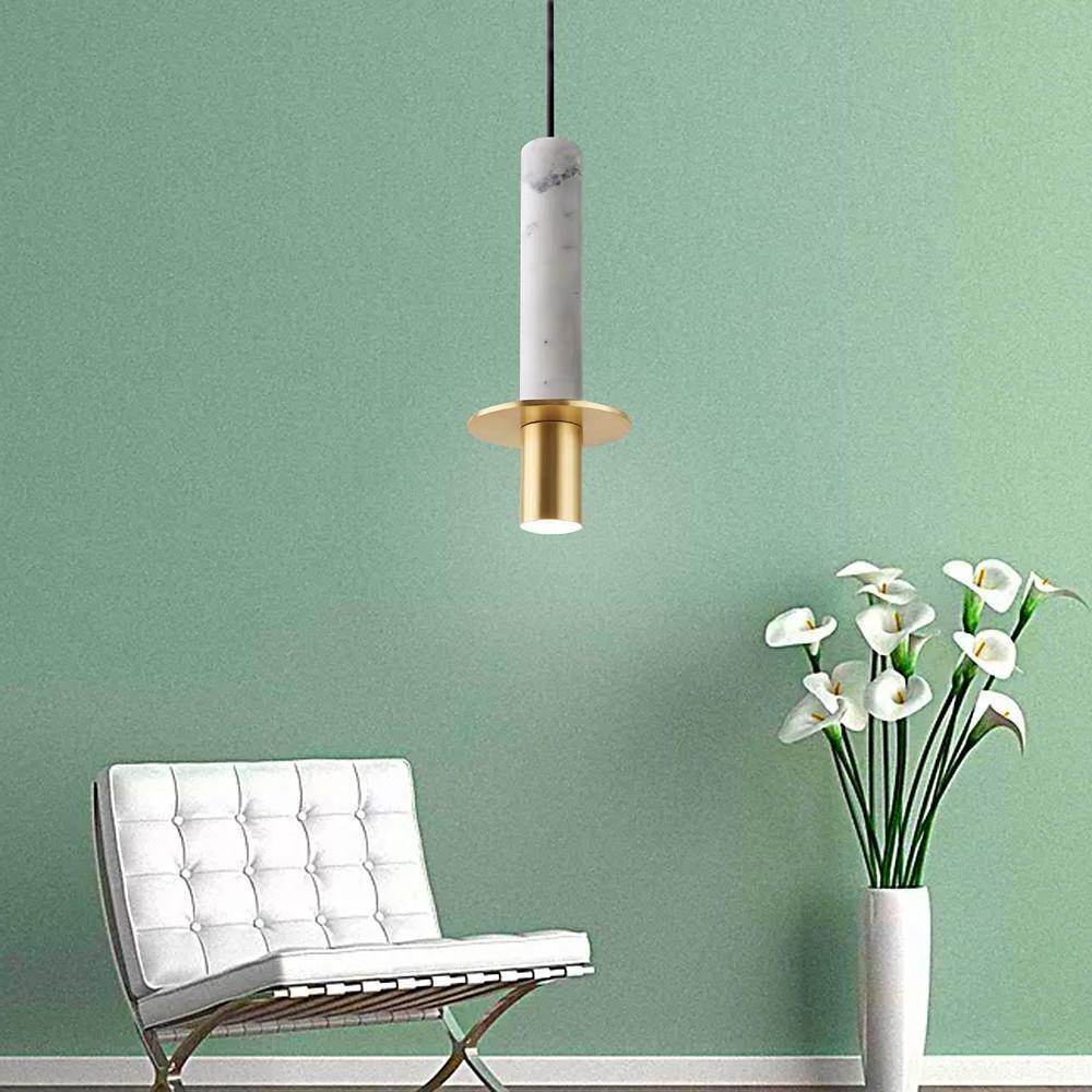 Cylindrical LED Pendant Light with Glass Shade for Modern Interiors