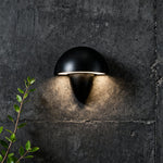 Mushroom Wall Sconce in Aluminum with Clear Glass Shade, IP65 Waterproof LED