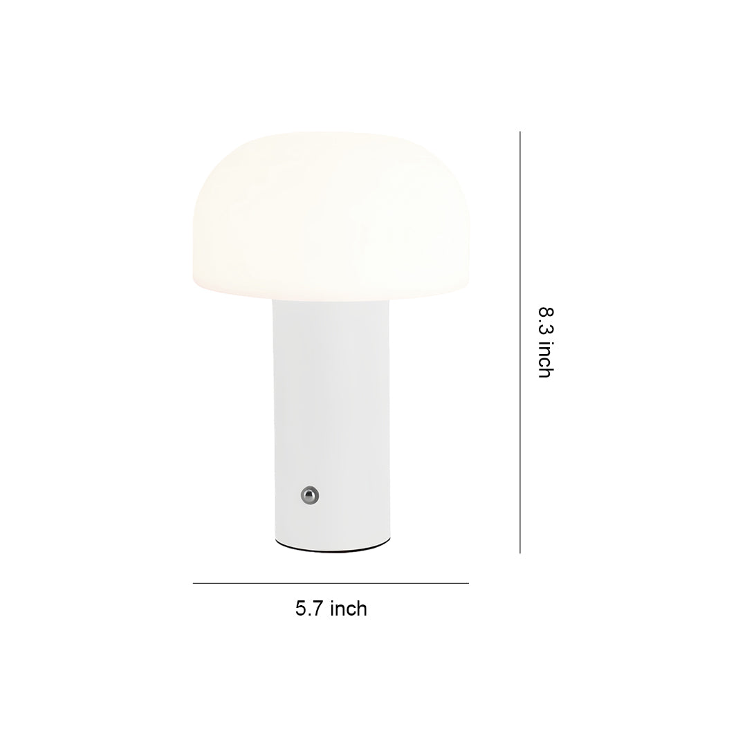 Mushroom Table Lamp with Iron Base and Rotomolded Shade