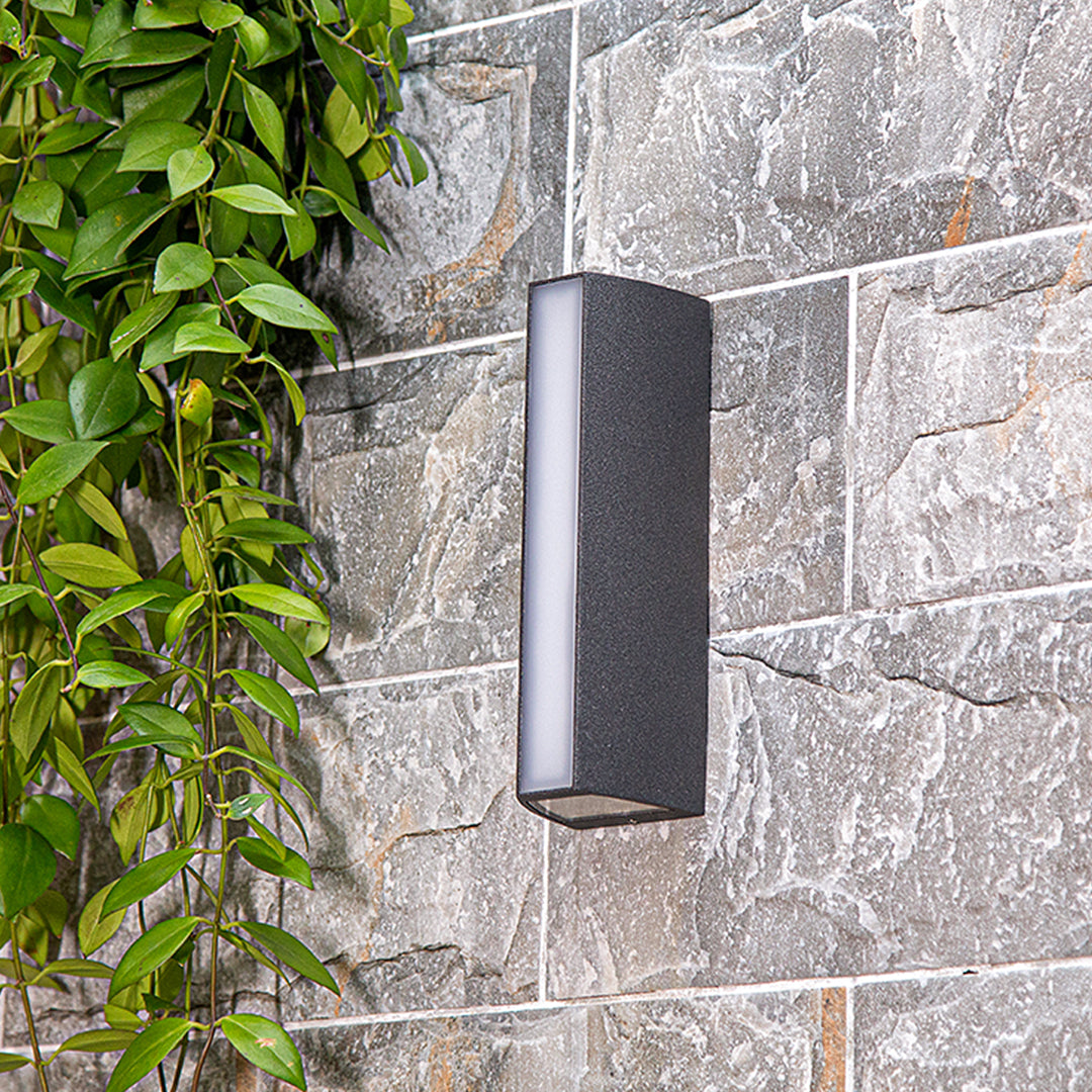 Modern Black Outdoor Wall Sconce with Integrated LED Lighting