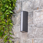 Modern Black Outdoor Wall Sconce with Integrated LED Lighting