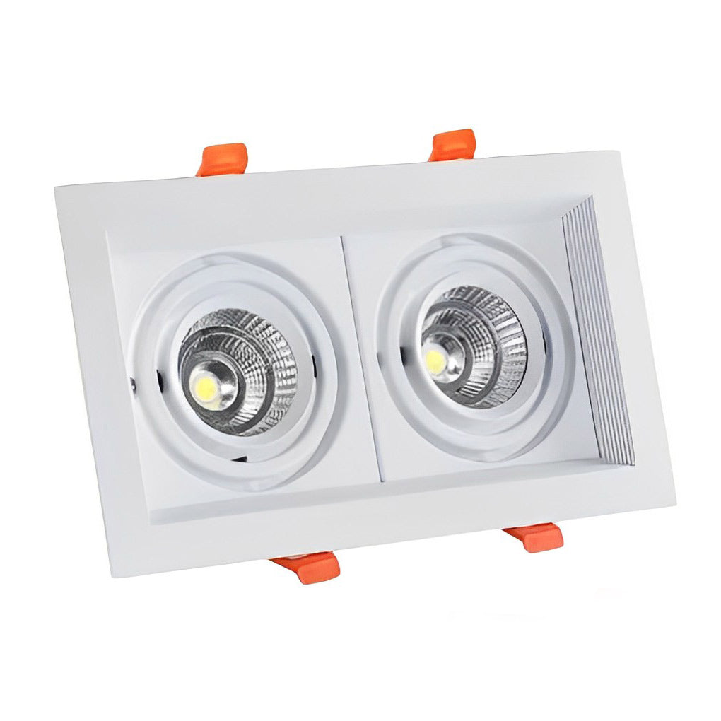 Modern Twin-Head Adjustable LED Recessed Ceiling Spotlight in Black or White
