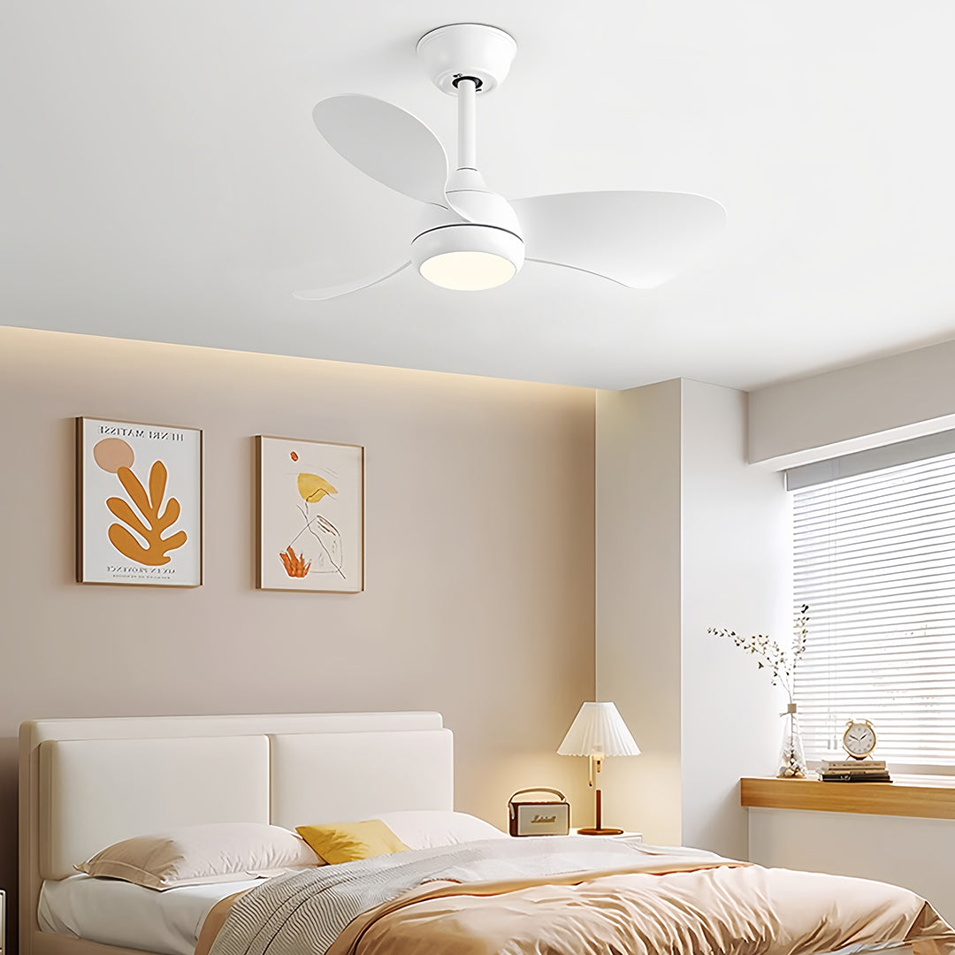 Nordic Retro Ceiling Fan with LED Light – 3-Blade Inverter Motor