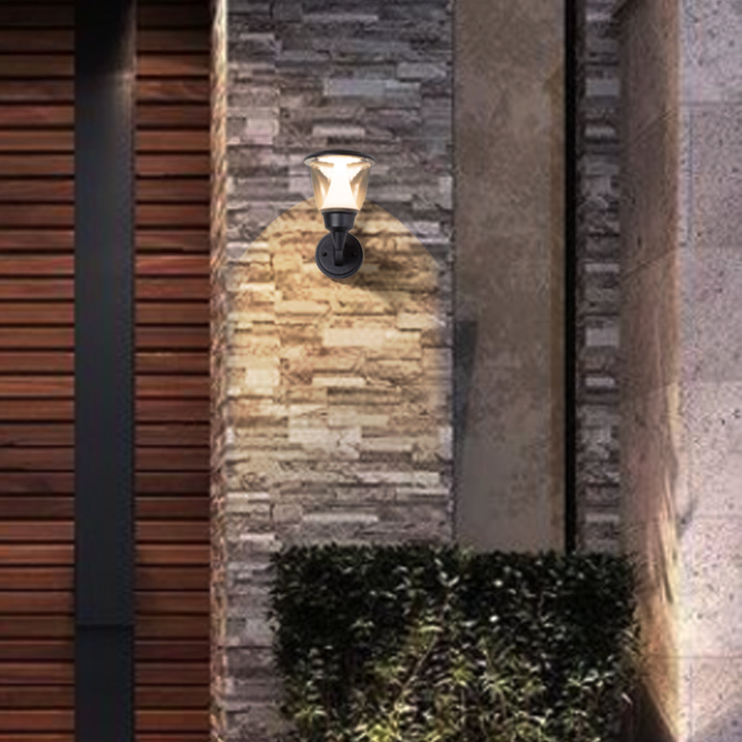 Modern Outdoor Wall Sconce with Warm LED Glow, Minimalist Waterproof Design