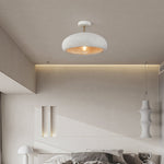 Semi Flush Ceiling Light in White, Yellow, or Red – Wabi-Sabi Japanese Style LED Ceiling Lamp for Zen Interiors