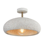 Semi Flush Ceiling Light in White, Yellow, or Red – Wabi-Sabi Japanese Style LED Ceiling Lamp for Zen Interiors
