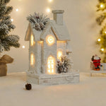 Nordic Wooden Christmas House Table Lamp with Warm LED Glow