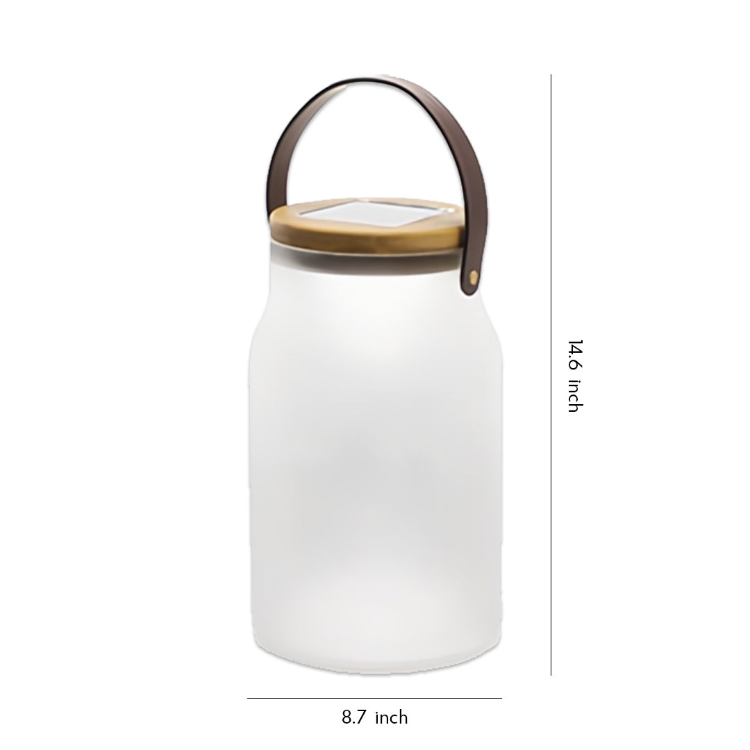 Solar Camping Lantern with Teak Handle – Portable LED Outdoor Light