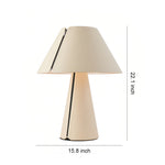Pleated White Table Lamp with Leather Accent – Modern Bedside Lighting