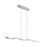White Wave Linear LED Pendant Light for Modern Dining Rooms