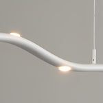 White Wave Linear LED Pendant Light for Modern Dining Rooms