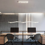 White Wave Linear LED Pendant Light for Modern Dining Rooms