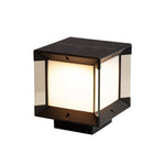 Modern Minimalist Outdoor Pillar Light in Sand Black Aluminum