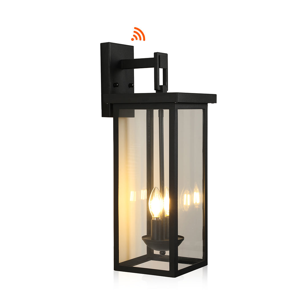 Noir Outdoor Wall Sconce — IP65 Waterproof Iron LED Lantern for Courtyard & Entryway