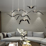Wing Pendant Light Modern Seagull LED Metal Hanging Lamp