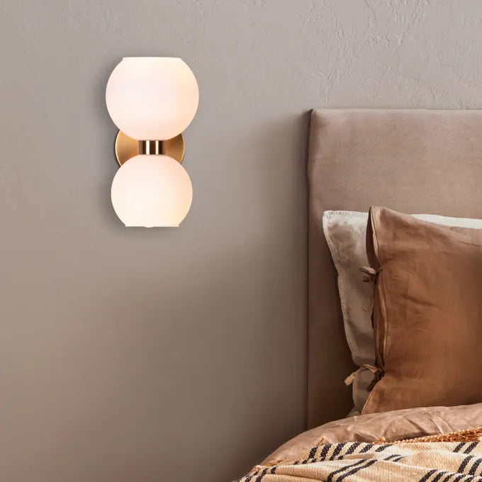 Twin Sphere Contemporary Wall Light
