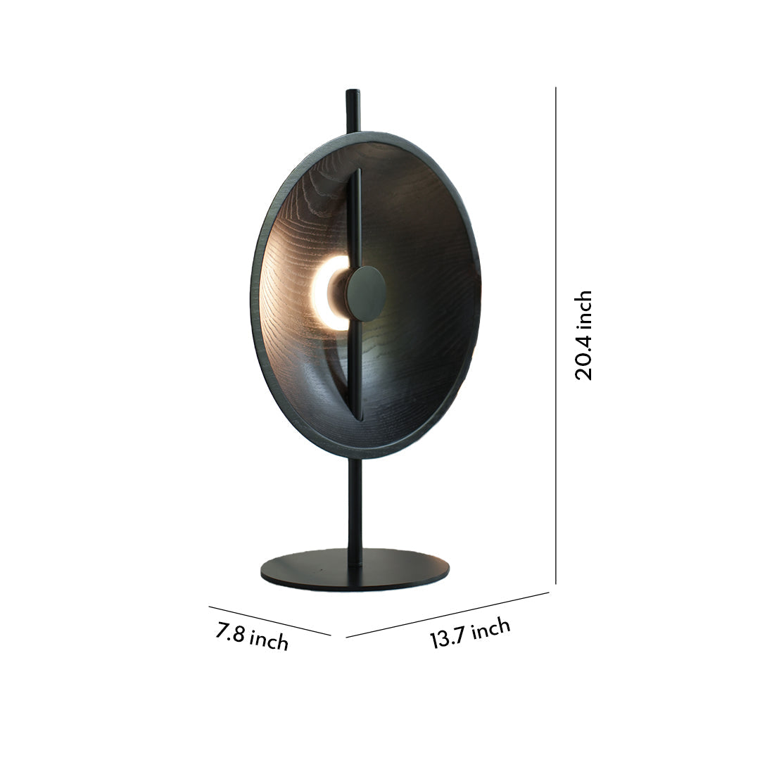 Modern Wood Table Lamp with Warm LED Light for Bedroom and Living Room