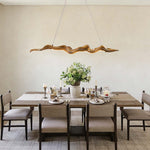 Wave Wood LED Pendant Light – Japanese Minimalist Chandelier