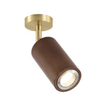 Walnut Wood LED Track Ceiling Light with Rotating Spotlights