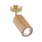 Walnut Wood LED Track Ceiling Light with Rotating Spotlights