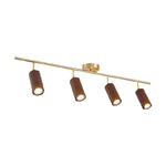 Walnut Wood LED Track Ceiling Light with Rotating Spotlights