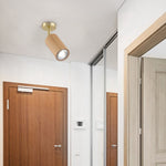 Walnut Wood LED Track Ceiling Light with Rotating Spotlights