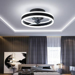 16 Circular Dimmable Modern Ceiling Fan Light Flush Mount Led Chandelier With Fan