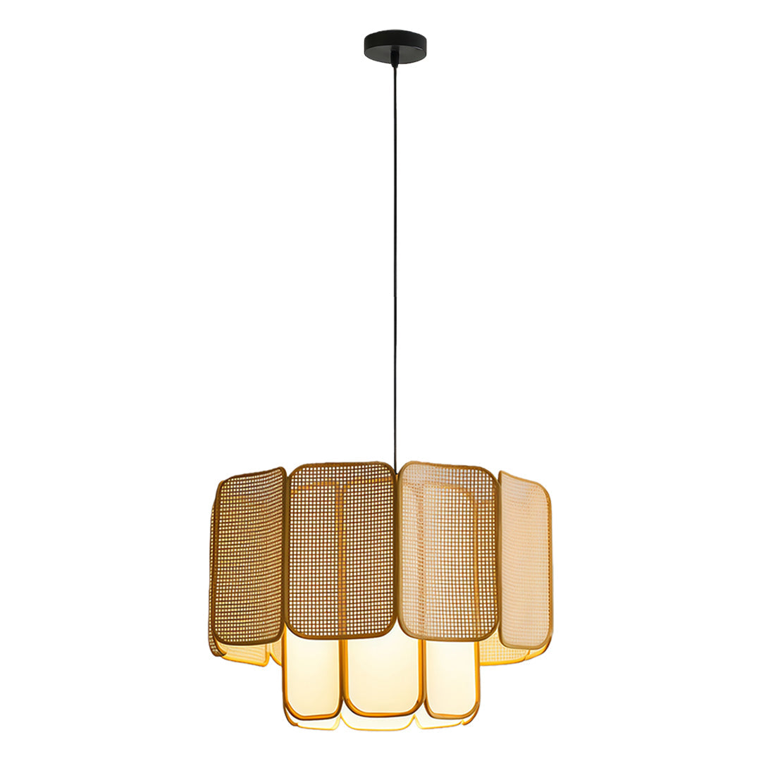 Handwoven Rattan Pendant Light with Wabi-Sabi Aesthetic