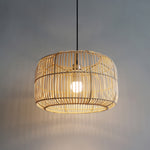 Handwoven Bamboo Rattan Pendant Light – Japanese Minimalist Ceiling Lamp for Dining & Living Spaces