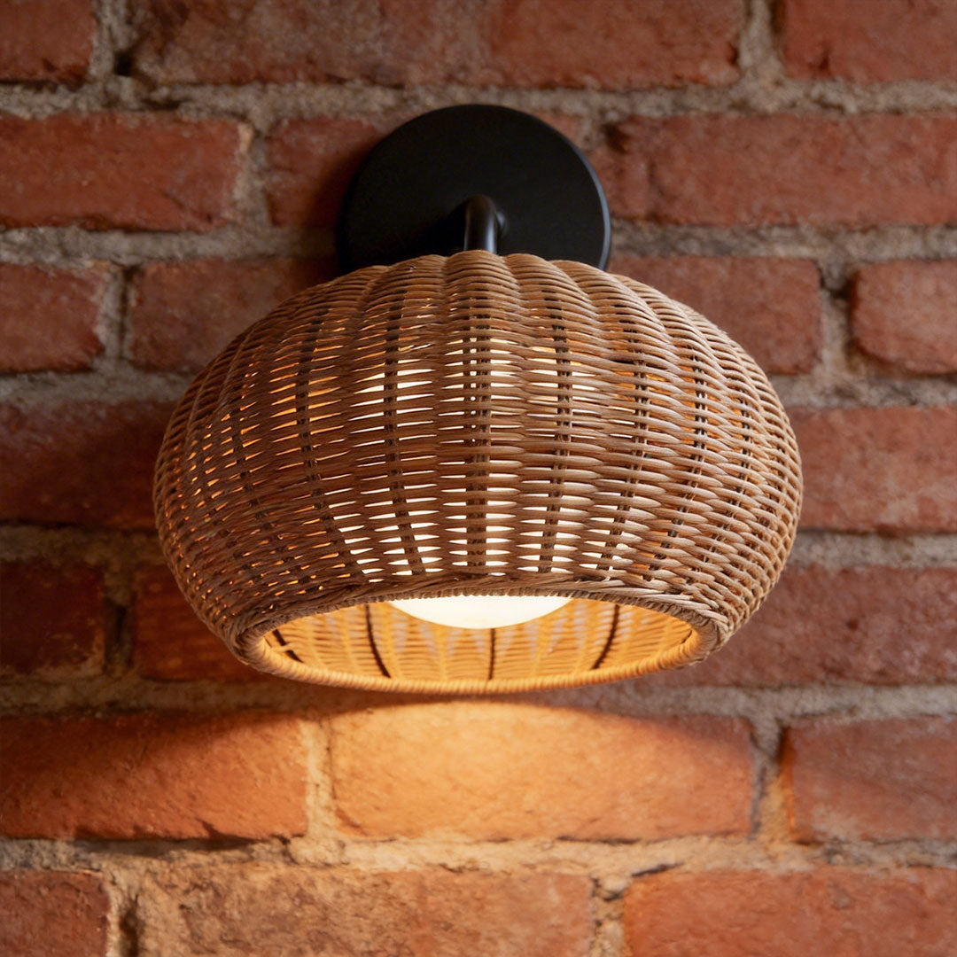 Artisan Rattan Pendant Light – Waterproof Outdoor Hanging Lantern
