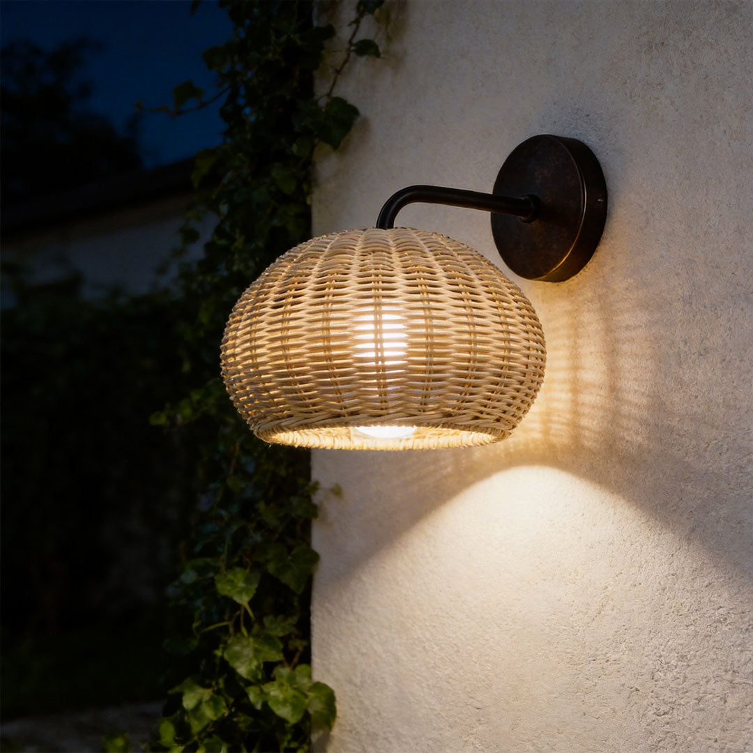 Artisan Rattan Pendant Light – Waterproof Outdoor Hanging Lantern