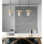 Terrazzo Inspired Cement Cylinder Led Pendant Lights Modern Island Lighting
