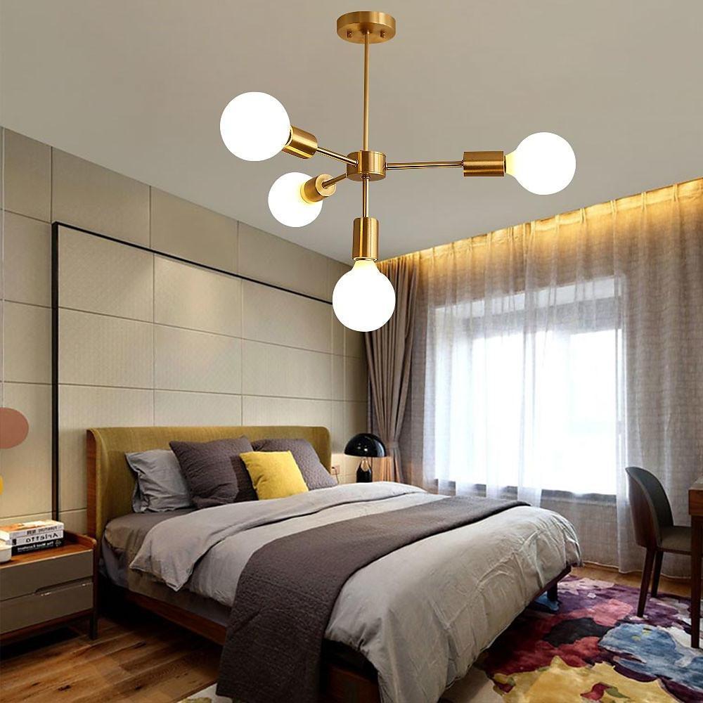 Luxurious Gold 4 Light Pendant Light Modern 27 Ceiling Fixture