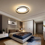Lumina Circle LED Flush Mount Ceiling Light in Black and Gold for Modern Bedrooms