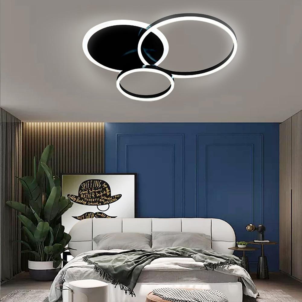 3 Layers Led Modern Circle Flush Mount Light 3 Color Dimmable 26X20