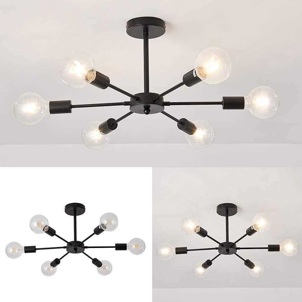 Mid Century Sputnik Semi Flush Mount Bedroom 193Sq Ft 269Sq Ft Illumination Area Ceiling Light