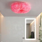 Aurelia Round Feather LED Flush Mount Ceiling Light – Nordic-Inspired Ambient Illumination