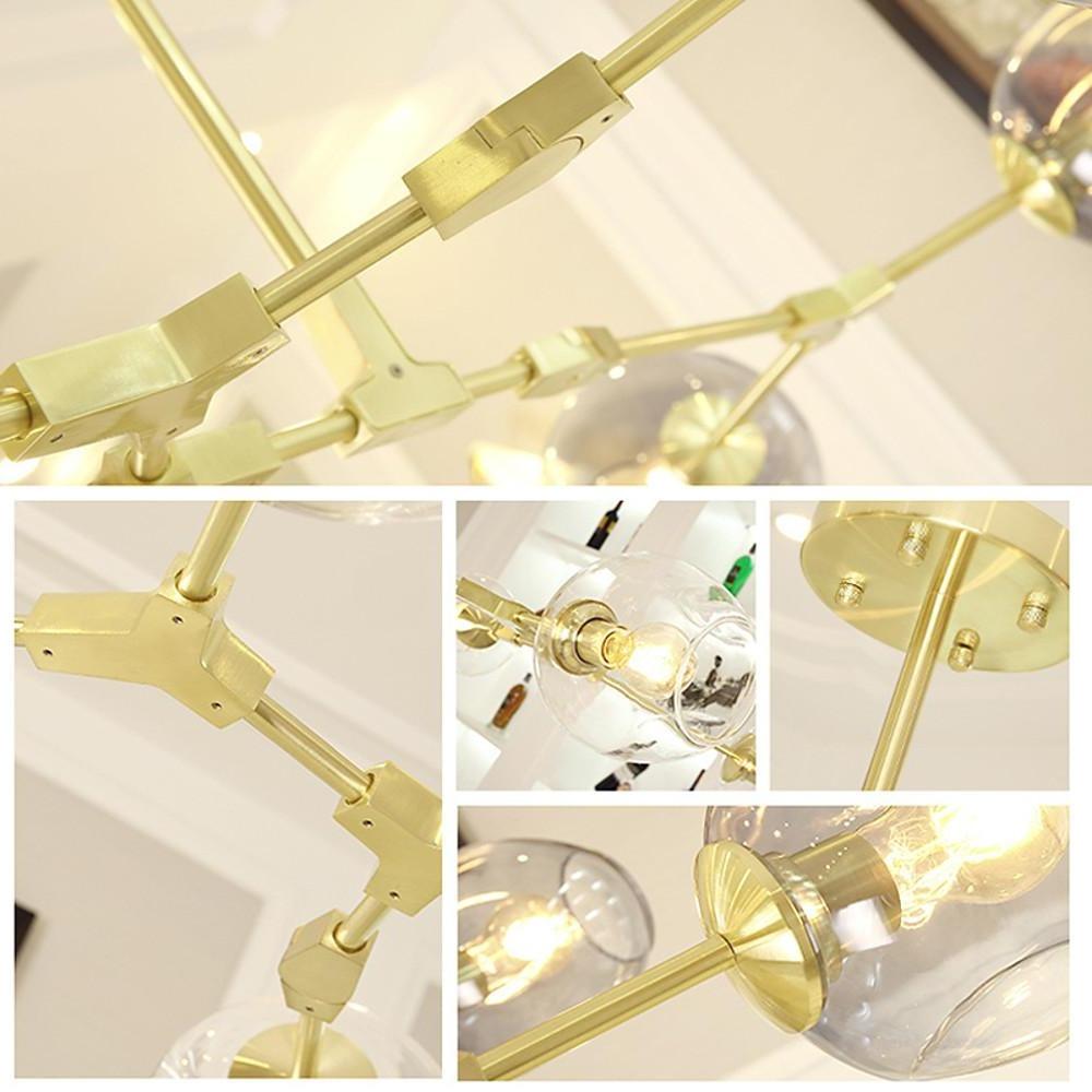 Globe Sputnik Industrial Glass Chandelier Modern Lighting With Customizable Color Shades