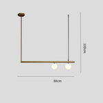 Minimalist Modern Linear Globe Pendant Lighting Copper Glass Kitchen Dining Room Light