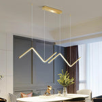 Wave LED Pendant Light in Black or Gold for Modern Interiors