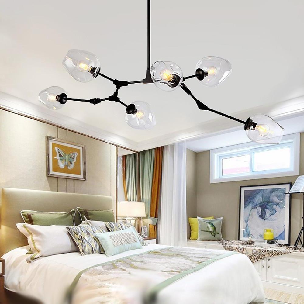 Globe Sputnik Industrial Glass Chandelier Modern Lighting With Customizable Color Shades