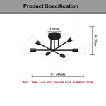 Modern Led Nordic Style Geometric Sputnik Semi Flush Mount Ceiling Light