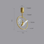 Butterfly Ring Led Nordic Ceiling Light Semi Flush Mount Ceiling Light With Acrylic Lampshade