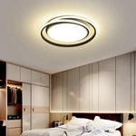 Lumina Circle LED Flush Mount Ceiling Light in Black and Gold for Modern Bedrooms