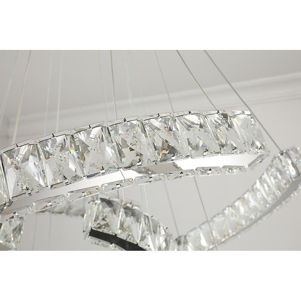Lumina Wave Crystal LED Chandelier in Stainless Steel