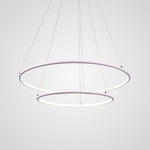 Modern Led Chandelier Minimalist 2 Ring Geometric Lights With Adjustable Height