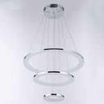 Adjustable Led 3 Ring Chandelier Modern 24Inch Hanging Ceiling Light