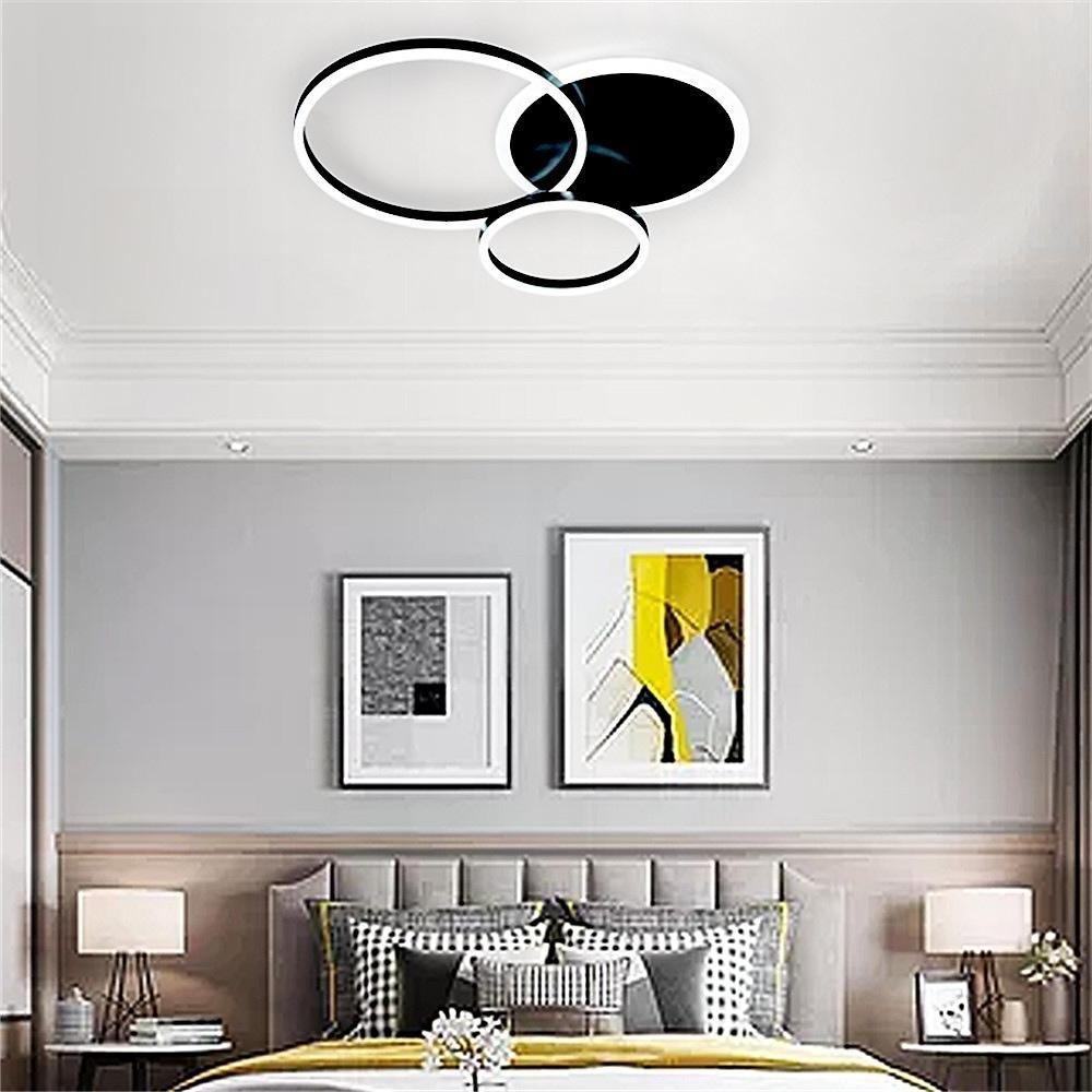 3 Layers Led Modern Circle Flush Mount Light 3 Color Dimmable 26X20