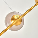 Aurora Linear Glass Globe Chandelier in Gold for Modern Dining Rooms